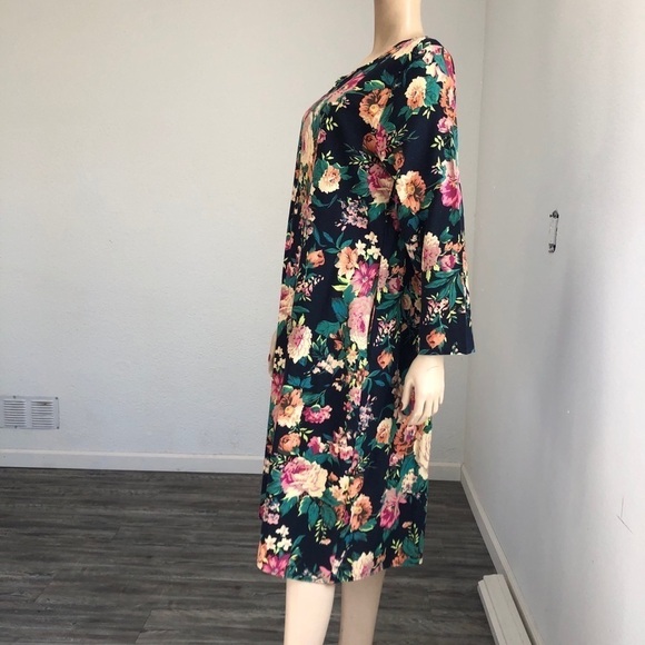 RV XUAN midi 3/4 sleeve floral dress size:XXL - Picture 3 of 11